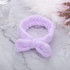 Molain Spa Headband, Bowknot Hair Bands Makeup Headbands Women Coral Fleece Elastic Headband Washing Face Hair Wrap for Washing Face Shower Sports Beauty Skincare (Purple)