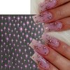 Star Nail Stickers for Nail Art, 6Pcs 3D Self-Adhesive Gold Silver Laser Stars Nail Art Stickers Shiny Crystal Design Star Sticker for Nails DIY Accessories Luxury Nail Decals Women Manicure Supplies