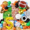 9 Pieces Sports Balloons, Football, Basketball, Baseball, Volleyball, Golf and Soccer Foil Balloon, Sports Birthday Number Mylar Foil Balloon, Sport Theme Birthday Party Supplies Decorations (5th)