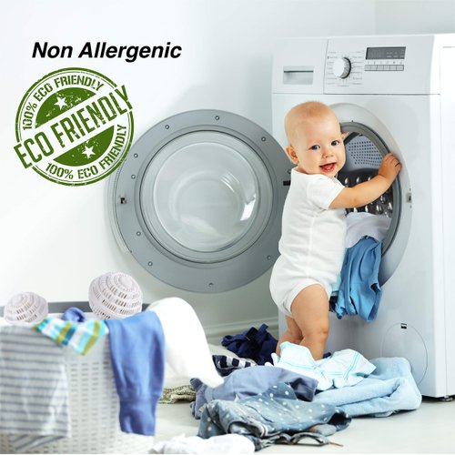 Premium Detergent-Free Washing Machine Balls by Eco Hi-Ball – Save on Laundry Detergent – Naturally Washes Clothes Amazingly with Infrared Ceramic Beads – Safe & Reusable for 1000 Washes | 2-Pack