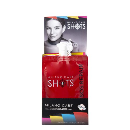 Milano Care Shots – SOS Repair Keratin Mask – Nourishing Collagen Hair Treatment with Biotin – Hydrating Deep Conditioner for Dry or Damaged Hair – Leave-In Protein Mask, 2x1-1 fl oz Packet