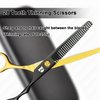 Professional Hair Cutting Shears Set,6 Inch Barber hair Cutting Scissors Thinning Shears Sharp Blades Hairdresser Haircut For Women/Men/kids 420c Stainless Steel Rainbow Color (Gold)