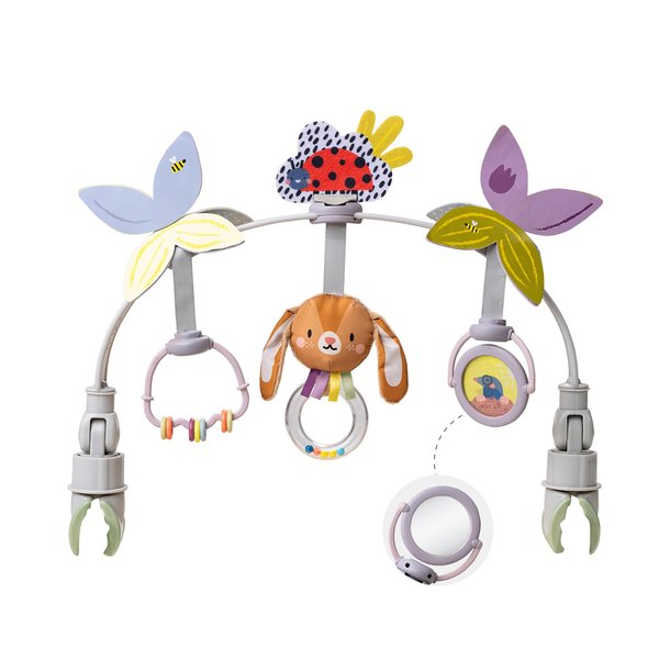 Taf Toys Baby Activity Arch, Stroller and Car Seat Toy Attachment with Rattling Beads Maze and Double-Sided Spinning Mirror, Ideal for Baby’s Fine Motor Skills Development, 0-12 Months