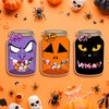 Halloween Cards-50 Pack Mason Jars Shape with Candy Bags for Party Favors, Trunk or Treat DIY Gift for Preschool Classroom, 5 Design Fall Crafts for Kids, Treat Bag Halloween Craft Supplies
