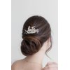 Freswhater Pearl Hair Comb Wedding Bridal Silver Crystal Accessory Headpiece for Brides Weddings Bridesmaids Prom Women