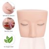 TARSHYRY Lash Mannequin Head with 3 Lash Layers,Soft-Touch Silicone Eyelash Extensions Training Head,Removable Flat Head Doll Head for Eyelash Extensions Practice,Makeup (White Skin)