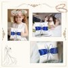 Yosoo 20cm×20cm Bridal Wedding Pocket Ring Pillow Cushion Bearer with Double Hearts Decoration, Blue