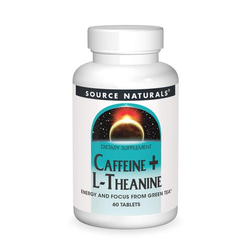 Source Naturals Caffeine + L-Theanine, Energy and Focus Support from Green Tea* - 60 Tablets
