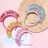 Doneace Happy Birthday Headband Glitter Tassel Birthday Tiaras Birthday Girl Crowns Hairband for Women Girls Kids, Happy Birthday'Headpiece for Party Favors Hair Accessories Sweet Gifts1Pcs Yellow