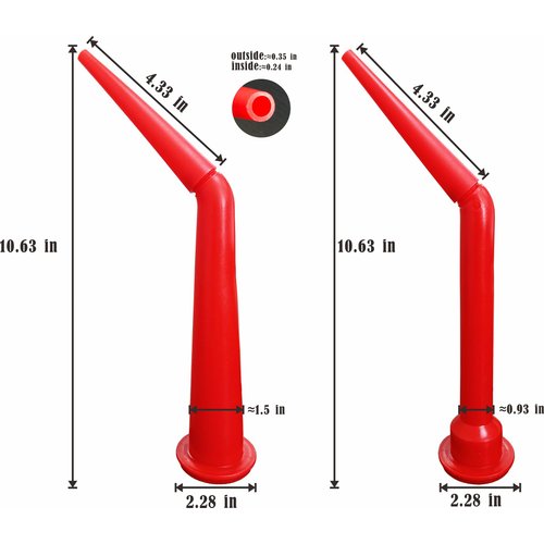 Caulking Nozzle for Sausage Caulking Gun, Reusable Caulk Nozzle Applicator, Durable Epoxy Piston Caulk Cap,Lengthened, angled, detachable and replaceable (Red-2 pieces+2 Nozzles)