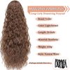 Violet Light Brown Ponytail Extension for Women 26 Inch Long Curly Drawstring Ponytail Extension for Women Instant Wavy Clip in Ponytail Hair Extensions Brown Hair Extension (Chestnut Brown)