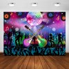Avezano Karaoke Party Decor Rock and Roll Backdrop Hip Pop Theme Birthday Party Decorations Back to 70s 80s 90s Disco Party Photography Background for Adults Let's Glow Neon Dance Banner (7x5ft)
