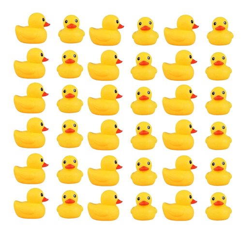 Sohapy 100Pcs Mini Yellow Rubber Ducks Baby Shower Rubber Ducks, Squeak Fun Baby Yellow Rubber Bath Toy Float Fun Decorations for Shower Birthday Party Favors Gift (100PCS Yellow Ducks)
