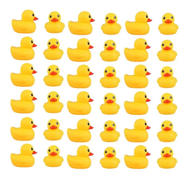 Sohapy 100Pcs Mini Yellow Rubber Ducks Baby Shower Rubber Ducks, Squeak Fun Baby Yellow Rubber Bath Toy Float Fun Decorations for Shower Birthday Party Favors Gift (100PCS Yellow Ducks)