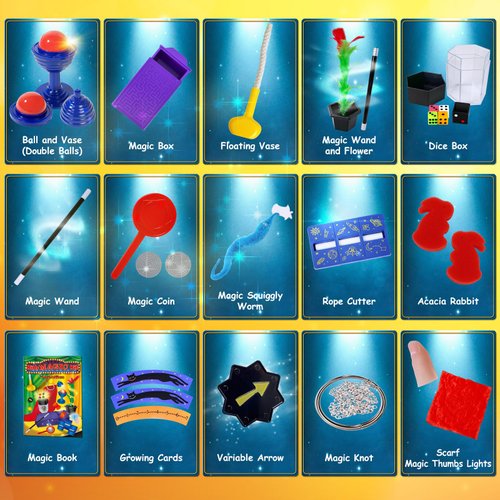 Heyzeibo Magic Tricks - Magic Kit Set with Magic Wand & Instruction for Kids, Christmas Birthday Gift Toys for Kids Ages 6 7 8 9 10 11 12 Year Old