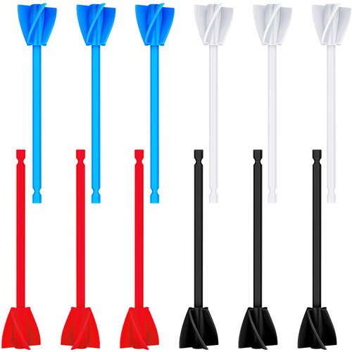 12 Pieces Paint Mixer Drill Attachment,Helix Paint Mixer Resin Drill Mixer Paint Stirrers Drill Attachment for 1 Gallon of Paint Epoxy Resin Silicone Jewelry Casting Molds (Red, Blue, Black, White)