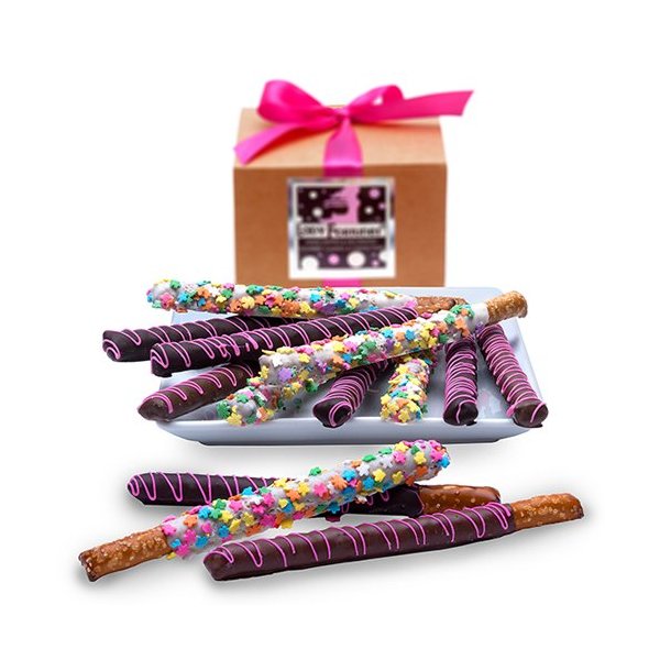 Spring Chocolate Pretzel Wands Gift Box