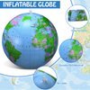 Pangda 2 Pack Inflatable Globe Blow up World Globe Beach Ball Globe for Party Bags, PVC Material (Blue,16 Inch)