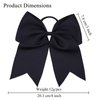 2Pcs Cheer Bows Cheer Hair Bows Ponytail Holder Elastic Band Bows Hair Accessories for Ponytail Holder Bow Scrunchies School Sports Cheerleading Girls Softball Cheerleader Bows (8inch, White & Black)