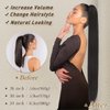 BARSDAR Black Ponytail Extension - 34 Inch Drawstring Long Straight Ponytail Hair Extensions Synthetic Fake Pony Tails Hairpieces Clip in Ponytail Extension for Women Girls Daily- Jet Black