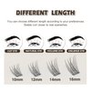 EASITENSION Lash Clusters DIY Eyelash Extension,80 Clusters Lashes 10mm 12mm 14mm 16mm Mix 3D Effect Eyelash,Easy to Apply at Home 12MM CROSS