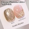 Double Rhythm 15ML Glitter Gel Polish Shimmer Reflective Holographic Color Magnetic for Nail Art Salon DIY at Home (B1117)