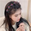GeoGeoDIY 4 Pieces Flower Crystal Hair Band for Women Hairpin Headbands Double Layer Twist Plait Headband with Clips Hollow Woven Headband Hair Accessories for Women Girls