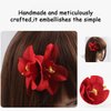 Rowcay Bohemian Flower Hair Clips - 8pcs Artificial Tropical Hibiscus Plumeria Orchid Hairpin Set for Women Girls - Seaside Holiday Bridal Accessories in 8 Colors
