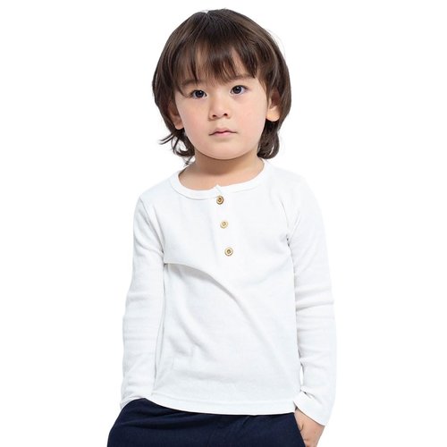Enfants Chéris Toddler White Henley Shirt Boy Cream Henley 2T