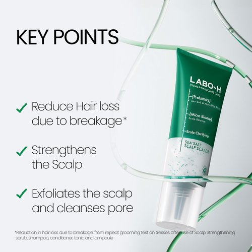 LABO-H Scalp Strengthening Scrub for Hair Growth & Anti-Loss | Vegan Treatment with Rosemary and Sea Salt, Gentle Moisturizing Exfoliator, Eliminates Build Up & Odor, Sulfate Free, Korean, 7.33 Fl oz.