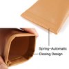 TRIUMPH VISION Squeeze Leather Sunglasses Pouch - 3 Pack Spring Storage Glasses Pouch Holder Soft Sunglasses Case (Khaki,Grey,Dark Grey)