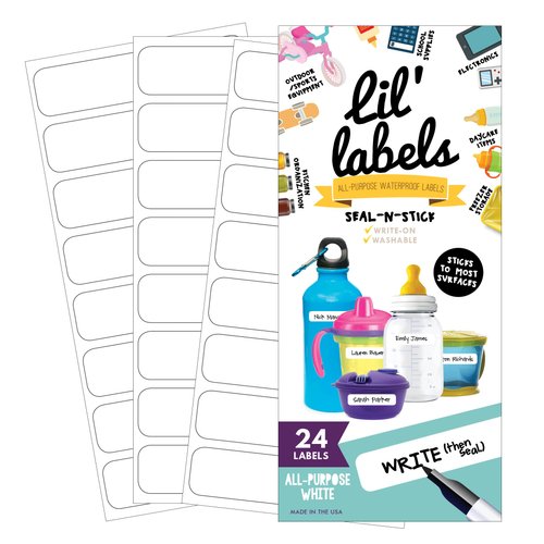 Daycare Labels Value Pack - Bottle Labels (All-Purpose White) and Clothing Labels (Bright White), Waterproof Labels, Multipurpose Labels