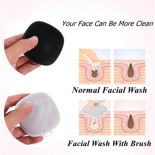 2 PackFace Scrubber，Silicone Face Scrubber for Men, Facial Cleansing Brush Silicone Face Wash Brush Manual Waterproof Cleansing Skin Care Face Brushes for Cleansing and Exfoliating