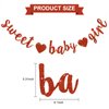 BEISHIDA Red Sweet Girl Baby Glitter Banner,NO DIY, Pre-Strung Baby Shower Gender Party Banner for Girl, Girl Baby Shower Decoration,Girl Baby Shower Sign,First Birthday Party Supplies