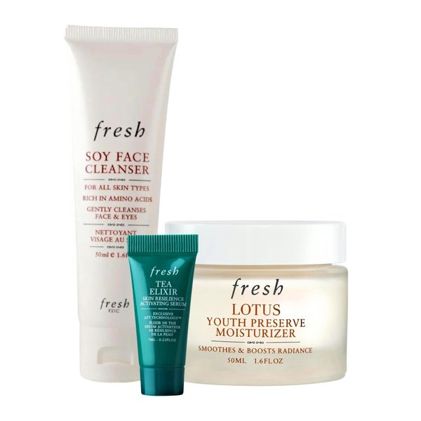 Fresh Soy Hydration Face Cleanser 1.6oz / 30mL and Lotus Youth Moisturizer 1.6oz / 30mL Gift Set