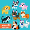 KRAFUN Easy Sewing Kit for Beginner Kids Arts & Crafts, 8 Easy DIY Projects of Stuffed Animal Dolls of Puppies & Kittens, Dogs and Cats, Instructions & Felt, Gift for Girls, Boys, Learn to Sew