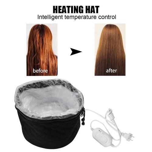 XNX 110V Electric Hair Cap,Hair Care Hat,Home Hair SPA Beauty Cap,Hair Steamer Thermal Heat Cap,Nourishing Hair Hat with 3 Mode Temperature Control Black