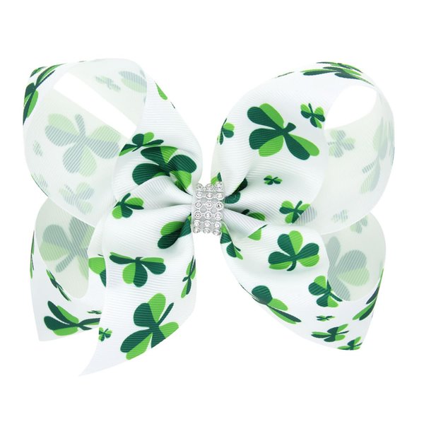 St. Patrick's Day Bow Hair Clips for Girls Shamrock Hair Barrettes Hair Accessories for Hair Styling Non-slip Cute Hair Bow Clips Hairpin 1Pcs (A)