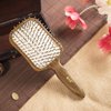 TAN MUJIANG Natural Wooden Paddle Hair Brush- Eco-Friendly 100% Wood Detangling Hairbrush for Women Men and Kids - Reduce Frizz and Massage Scalp