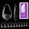 Gelike ec Short Almond Nail Tips: 240PCS Soft Gel Tips for Almond Shaped Full Cover Gel X Nail Tips Pre Etched - PMMA Resin Clear False Nails 10 Sizes