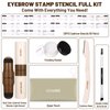 UCANBE 25PCS Eyebrow Stamp Stencil Kit With Dual-Color Eyebrow Stamp Pomade,20 Reusable Eyebrow Stencils,Finising Powder,Brush,Eyebrow Razor,Zipper Pouch,Waterproof Eye Brow Stamping and Shaping Kit01
