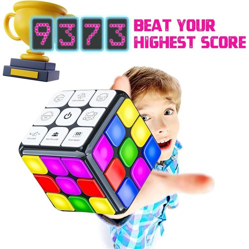 Skywin Puzzle Cube Game - Flashing Cube Handheld Electronic Games Stem Toy - Fun Memory Games & Brain Games for Adults and Kids