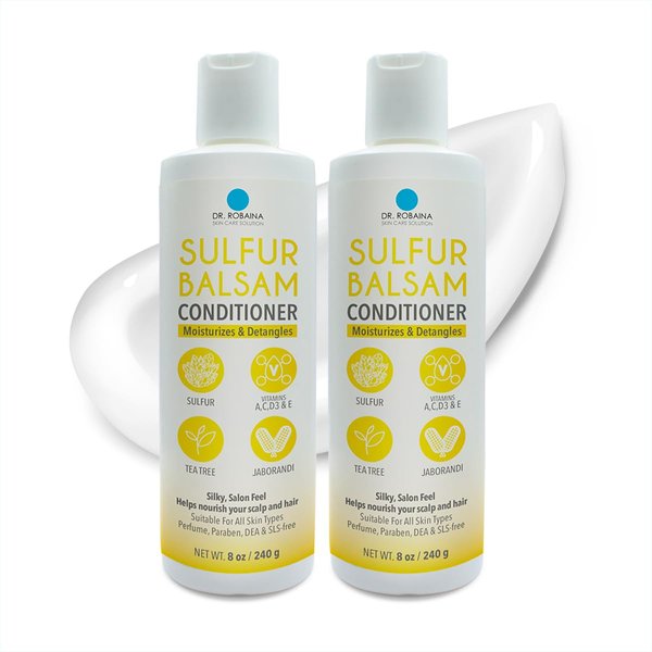 SULFUR BALSAM Conditioner - Natural Moisturizing and Detangling - Hair and Scalp Care - Gentle and Effective (Pack of 2)