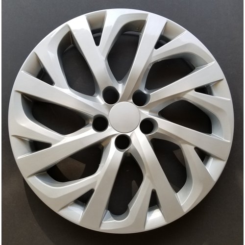 One New Wheel Cover Hubcap Replacement Fits 2017-2018 Toyota Corolla LE; 16 Inch; 16 Spoke; Silver Color; Plastic