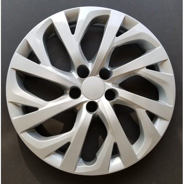 One New Wheel Cover Hubcap Replacement Fits 2017-2018 Toyota Corolla LE; 16 Inch; 16 Spoke; Silver Color; Plastic