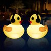 Floating Solar Lights, 16 inch Waterproof LED Pool Accessories, Glow Duck Inflatable Solar Powered Lights that Float for Pond,Hot tub,Party-2pcs