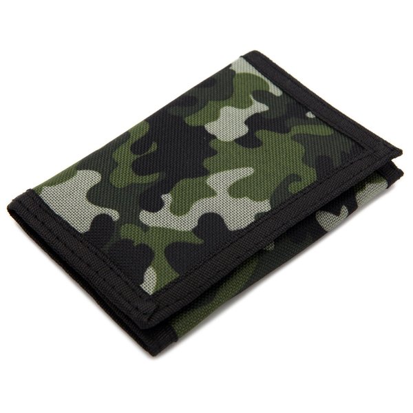 AI-DEE RFID Trifold Canvas Outdoor Sports Wallet for Kids- Christmas Gifts for Boys - Front Pocket Wallet with Magic Sticker - (Camouflage)