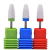 MIBICIRI 3 Pcs Ceramic Nail Drill Bits Set,3/32 Inch Acrylic Nail File Drill Bit,Manicure Pedicure Drill Bits,Grinding Head For Manicure Pedicure Cuticle Acrylic Gel Nail Polishing (Flame Top)