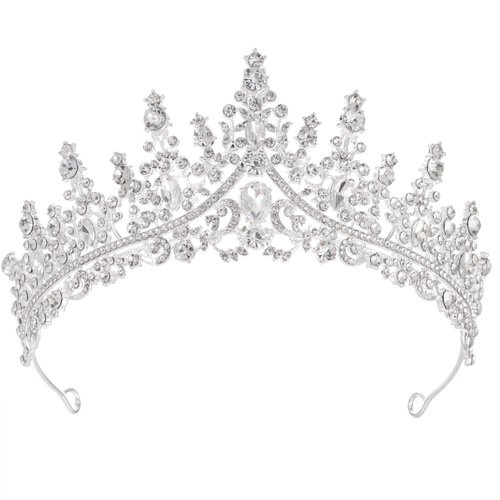 Kamirola Silver Wedding Crystal Tiaras and Crowns for Women,Queen Crown,Rhinestone Princess Tiara Hair Accessories for Bridal Birthday Party Prom Halloween Quinceanera Pageant Christmas