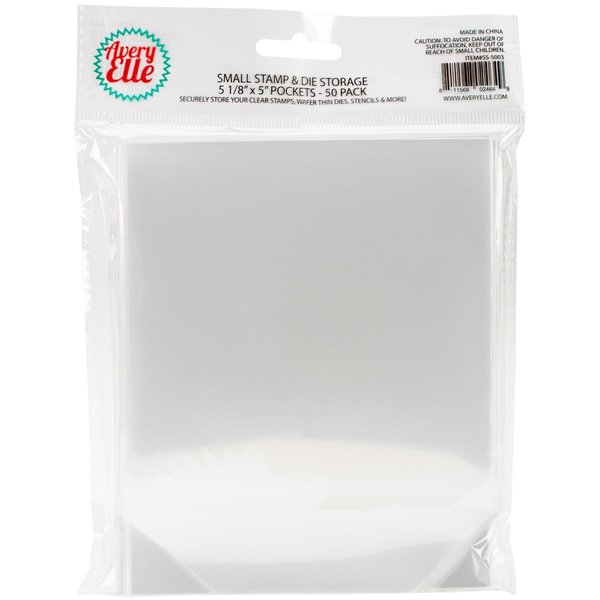 Avery Elle SS-5003 Stamp and Die Storage Pockets, Small 5 1/8 x 5 inch, Set of 50